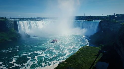 Scenic view of waterfall