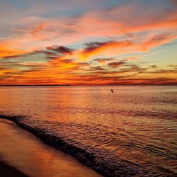 Scenic view of sea during sunset