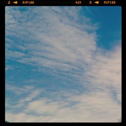 Low angle view of cloudy sky
