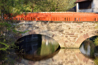 Arch bridge over river