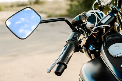 Close-up of bicycle on road