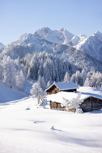 Winter in mountains. an amazing winter scenery with a lot of snow.