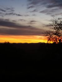 Silhouette of landscape at sunset