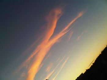 Low angle view of sky during sunset