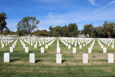View of cemetery against sky