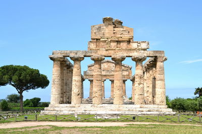 Old ruins against blue sky