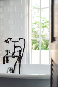 Close-up of sink in bathroom