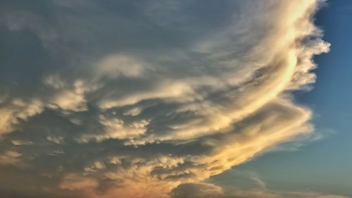 Low angle view of dramatic sky during sunset