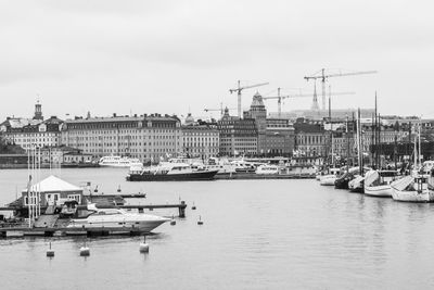 Ship moored at harbor