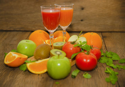 Close-up of tomatoes on table