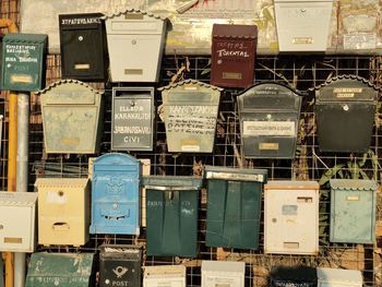 Full frame shot of mailboxes