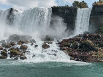 Scenic view of waterfall