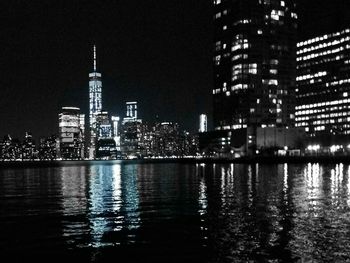 Illuminated city skyline at night