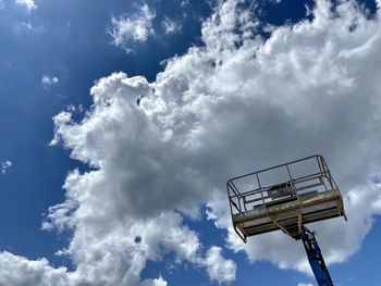 Low angle view of basketball hoop against sky