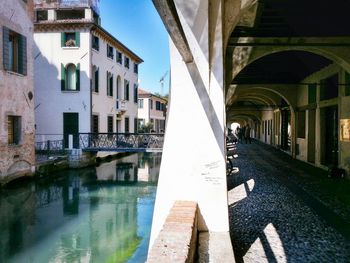 View of canal in city