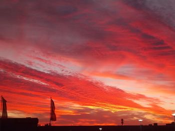 Low angle view of dramatic sky during sunset