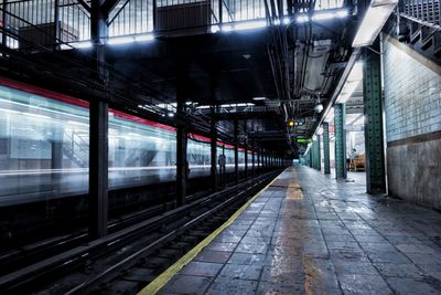 Train at railroad station platform