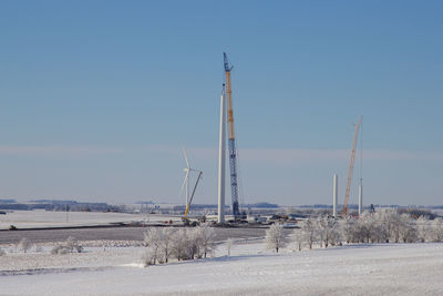 New wind turbines under construction.