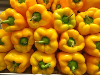 Full frame shot of yellow bell peppers