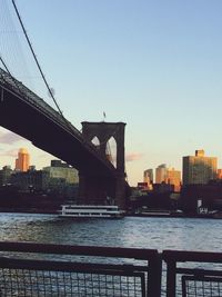 Low angle view of brooklyn bridge