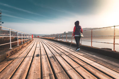 Man walking on footpath