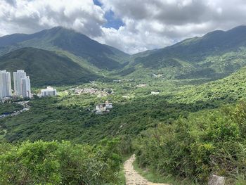 Scenic view of mountains against sky