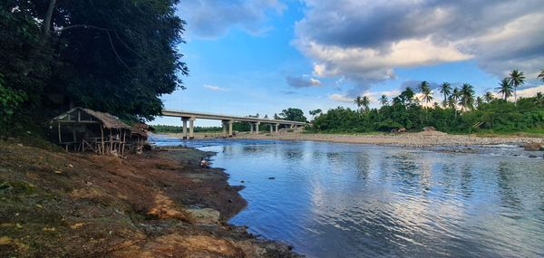 Bridge over river against sky