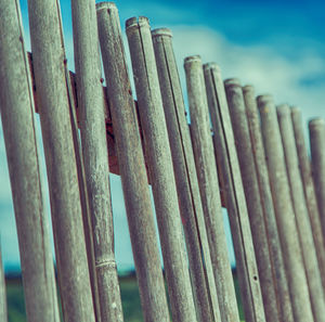 Close-up of wooden fence