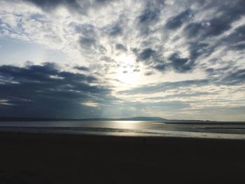 Scenic view of sea against cloudy sky