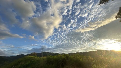 Scenic view of landscape against sky during sunset