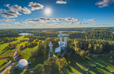 High angle view of landscape against sky