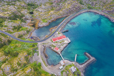 High angle view of lofoten island