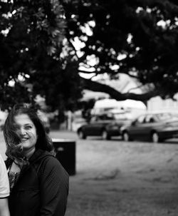 Woman looking at tree