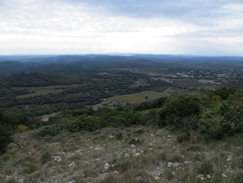 High angle view of landscape against sky