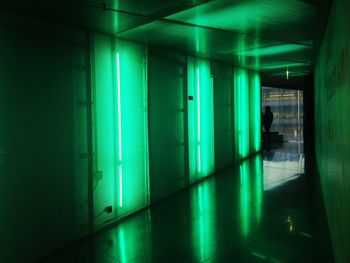 Empty illuminated corridor