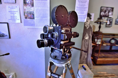 Close-up of coin-operated binoculars