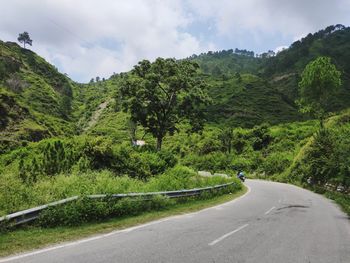Road amidst trees against sky