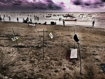 View of sea against cloudy sky