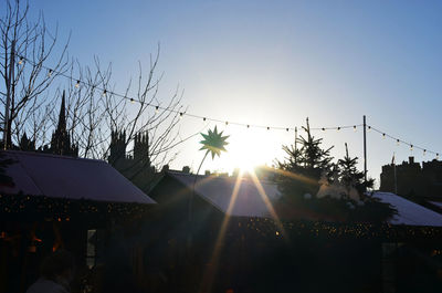 Panoramic view of people at sunset