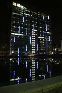 View of illuminated city at night