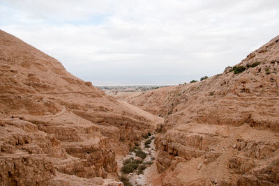 Scenic view of desert against sky