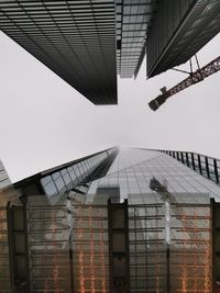 Low angle view of buildings against clear sky