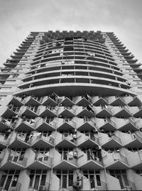 Low angle view of modern building against sky