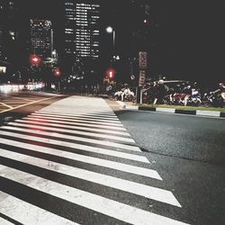 View of city street at night