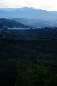 High angle view of landscape against sky