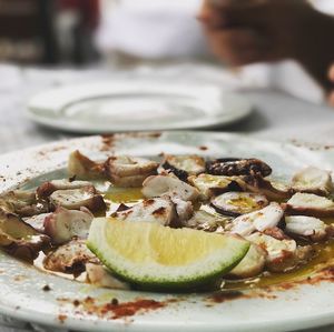 Close-up of seafood in plate