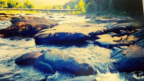 Stream flowing through rocks