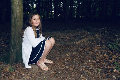 Portrait of woman in a forest