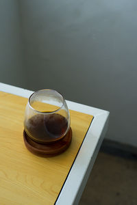 Close-up of tea cup on table