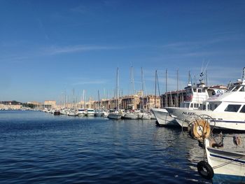 Boats in harbor